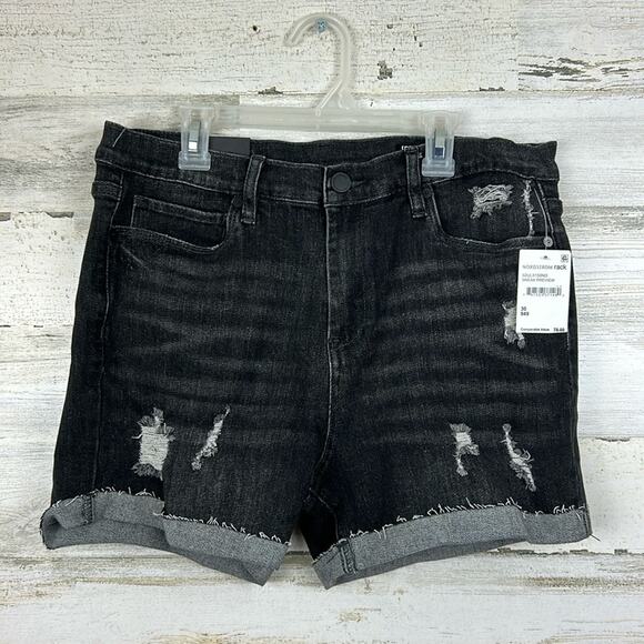 Blank NYC by Free People the Fulton womens sz 30 Black distressed Jean short new